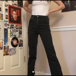 American eagle black denim flare pants